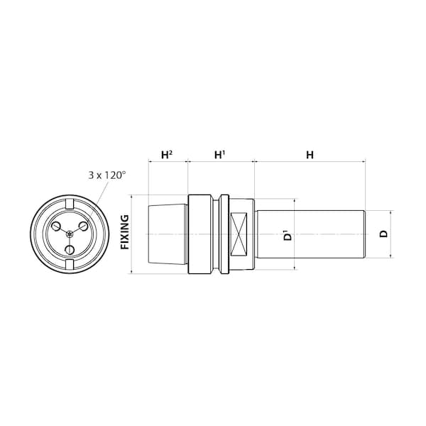 Qic Tools 30mm HSK 63 F Arbors 45mm H - HSKA.30.150