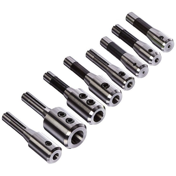 H & H Industrial Products 8 Piece R8 End Mill Holder Set (3/16~1-1/4") - 3900-1008