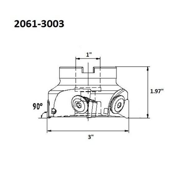 Hhip 5 X 1-1/2" Bore 90 Degree Square Nickel Coated Indexable Face Mill - 2061-5005