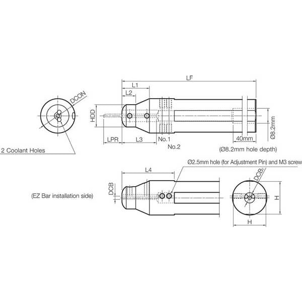 Kyocera Micro Bar Sleeve, Adj., Coolant-Through - EZH01719CT120