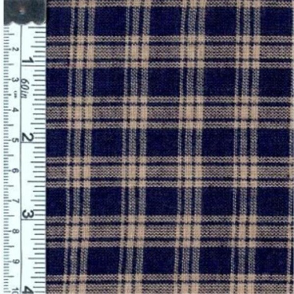 Textile Creations Textile Creations 109 Rustic Woven Fabric; Natural Plaid Navy; 15 yd. - 109