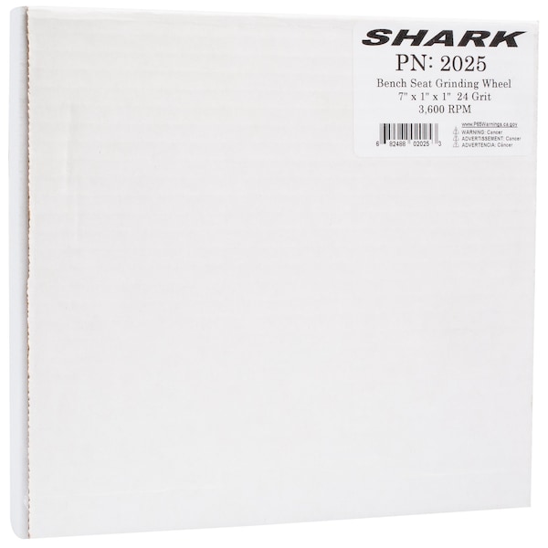 Shark Industries 7-in. x 1-in. x 1-in. Bench Seat Grinding Wheel 24 Grit, Aluminum Oxide - 2025