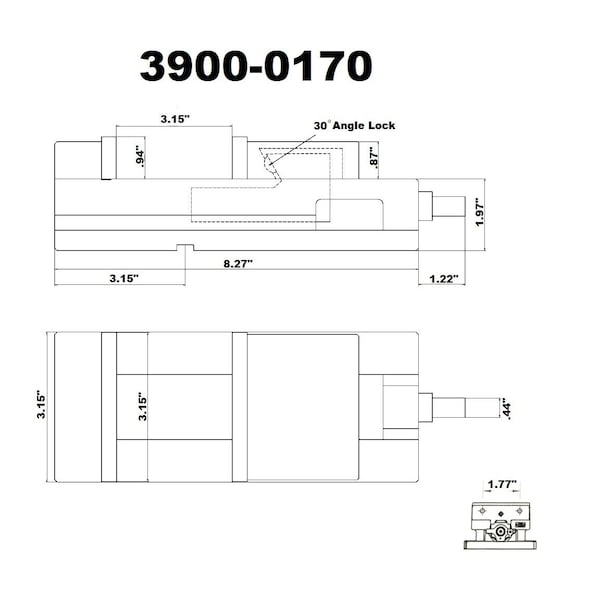 Hhip 3" Super-Lock Vise For NC/CNC Machines - 3900-0170