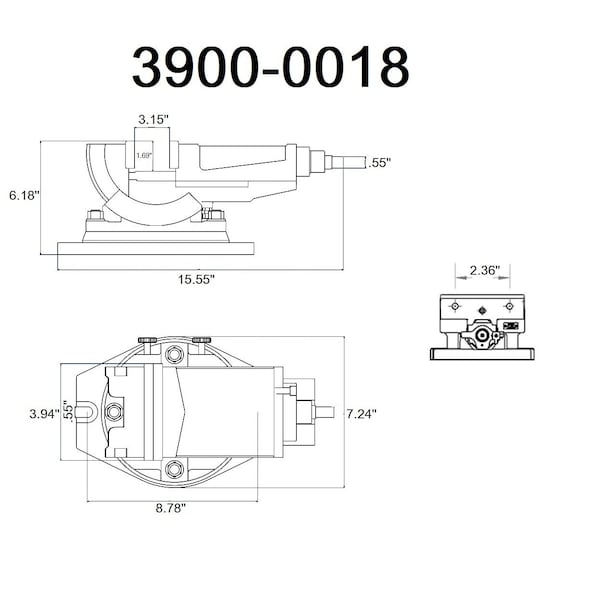 Hhip 4" Angle Vise With 2-Way Swivel Movement - 3900-0018