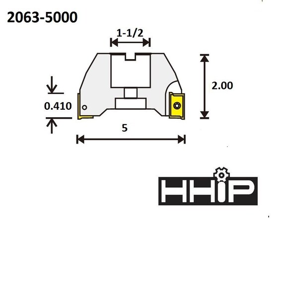 Hhip 5" X 1-1/2 Bore 90 Degree APKT Indexable Face Mill - 2063-5000