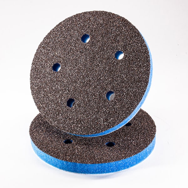 EKASILK PLUS 1 / 2 pulgada Esponja 5" Muy Fina (Acabado de grano 320-380) 5 Orificios Almohadilla de Lijado de Gancho y Lazo - P-105609