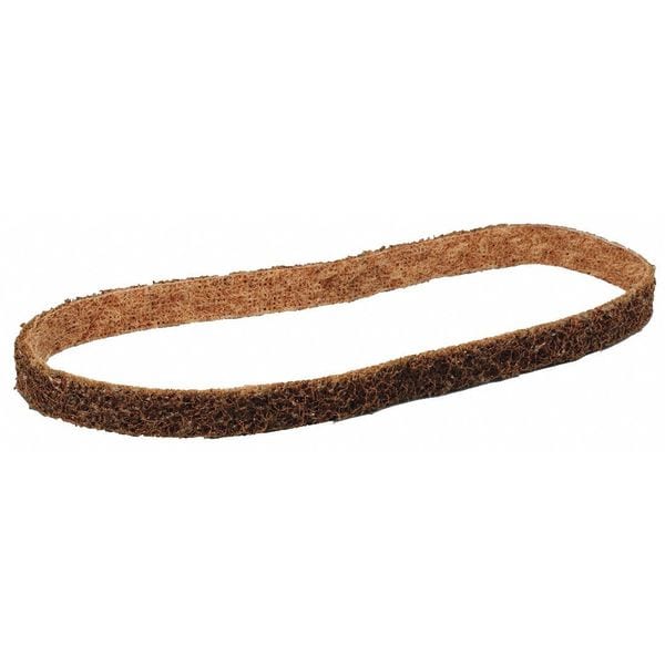 Cinturón de lijado Scotch-Brite, 1 pulgada de ancho, 30 pulgadas de largo, no tejido, óxido de aluminio, grano no aplicable, grano grueso, SC-BS, color café - 7000120602