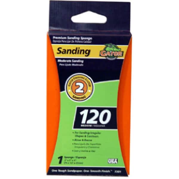 Gator Finishing 7301 3 x 5 x 1 pulgadas de 120 granos EZ123 Jumbo Esponja de Lijado - 839504