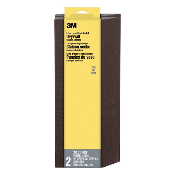 Esponja de lijado 3M, Fina, 8"L, 2 7/8"W, paquete de 2 - 910-DSA-12-2PK
