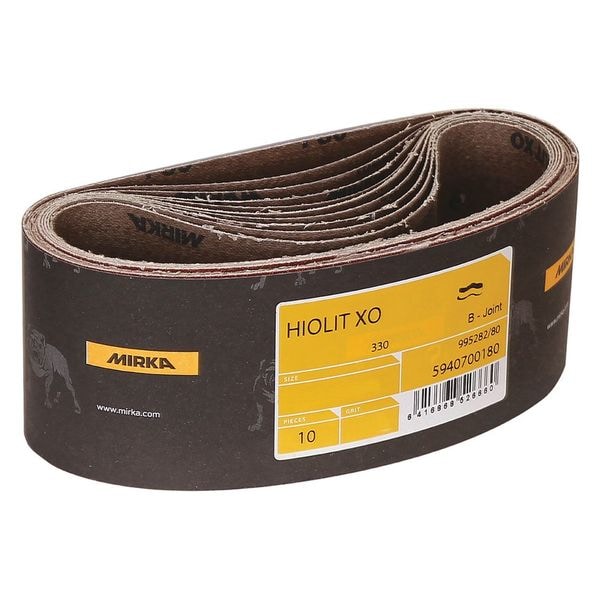 Cinturón de lijado Mirka, 3" de ancho, 18" de largo, 100 Granos, Hiolit X - 57-3-18-100T