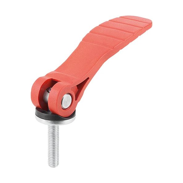 Kipp Cam Lever with plastic handle ext. thread, steel or stainless, inch - K0648.252184A4X30