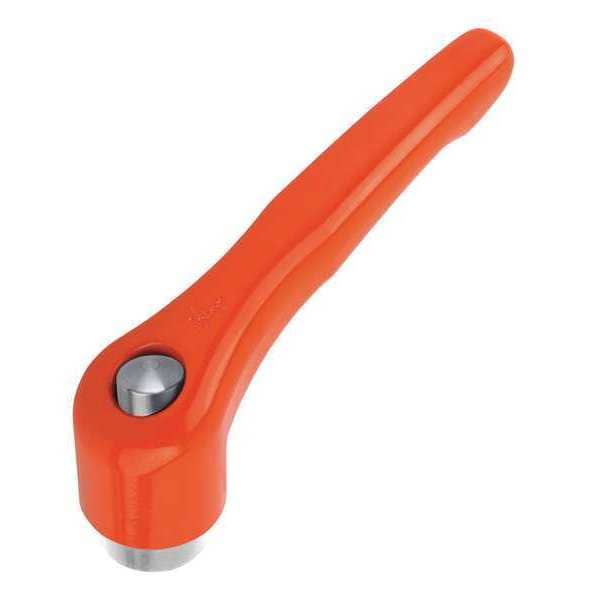 Kipp Adjustable Handle, With Protective Cap Size: 3 3/8-16, Zinc Orange RAL 2004, Comp: Stainless Steel - K0123.93A42