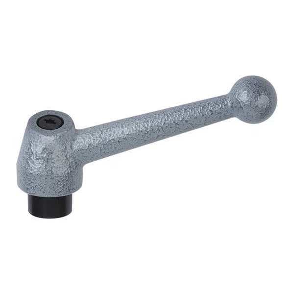Kipp Adjustable Handle, Ball Style, All Steel, Size: 3 M16 Steel, Painted Finish Gray Hammertone - K0120.316