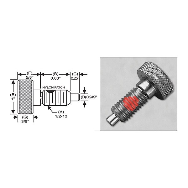 S & W Manufacturing Knurled Non Lck Knob, 316SS, P, 1/2-13" - SWKNL-4-316