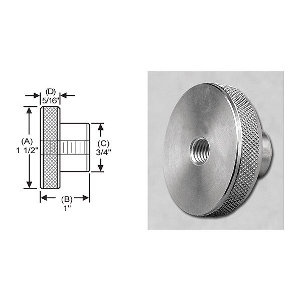 S & W Manufacturing Knrl Knob Tap Thru, SS, 3/8-24", 1.5" dia. - WTRTF-026
