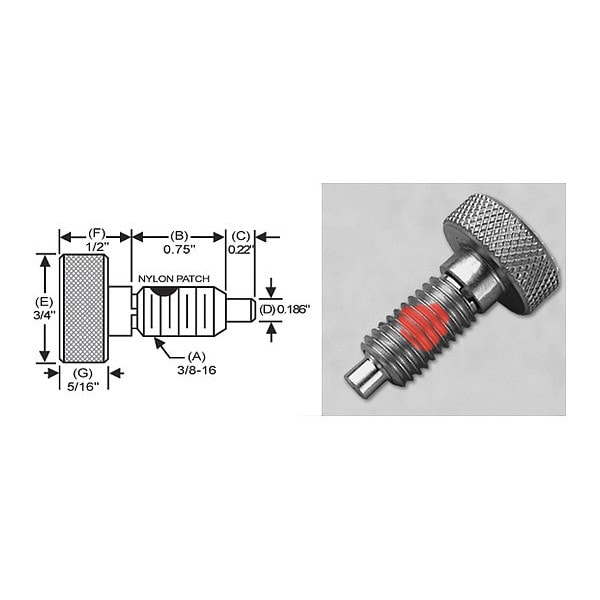 S & W Manufacturing Knurled Non Lock Knob, P, 3/8-16",  - SWKNL-3