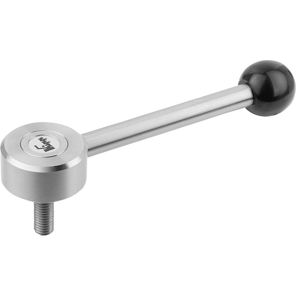 Kipp Tension Lever Flat Size:2 M12X40, A=131, Form:0° Stainless Steel 1.4305, Comp:Plastic - K0129.2121X40