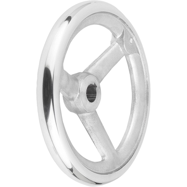Kipp Handwheel DIN950, D1=160 Reamed Hole With Slot D2=16H7, B3=5, T=18, 3, Aluminum, Without Grip - K0160.1160X16
