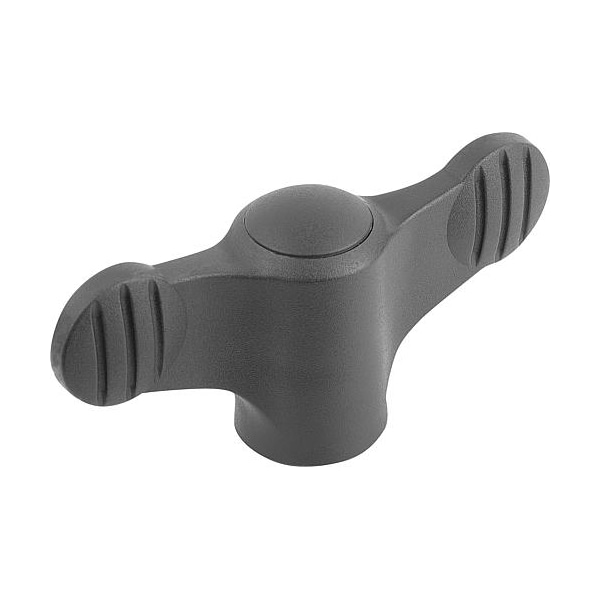 Kipp Wing Grip D=M05 A=38, H=18, Form: K, Plastic Black, Comp: Steel, Blue-Passivated, Cap: Black - K0274.905