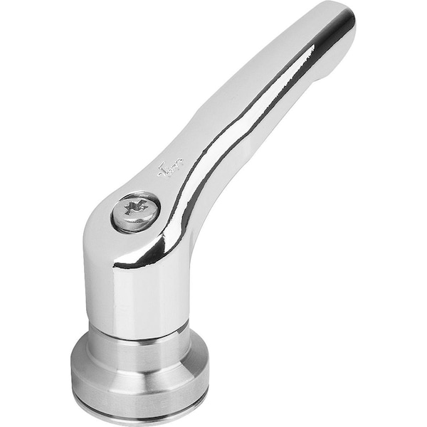 Kipp Adjustable Handle W Clamp Force Intensif Size:5 M12, Zinc High-Gloss Chromed, Comp:Stainless Steel - K1626.5126