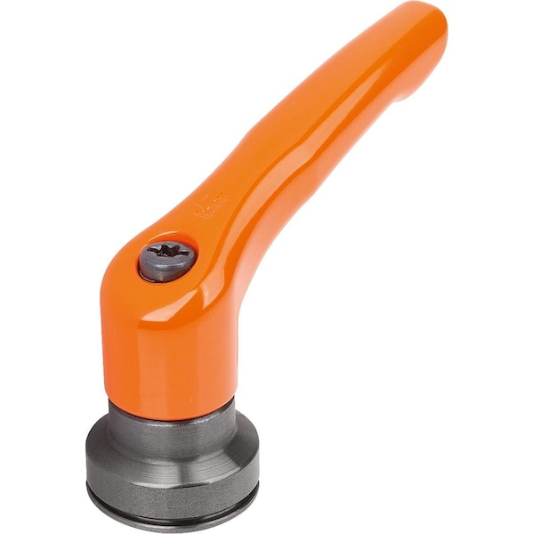 Kipp Adjustable Handle W Clamp Force Intensif Size:5 M12, Zinc Orange Ral2004, Comp:Steel Black Oxidized - K1599.5122
