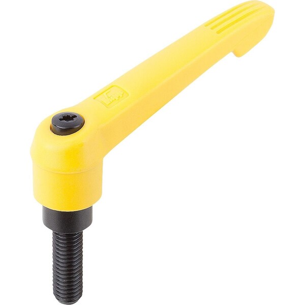 Kipp Adjustable Handle Size: 1, M05X35, Plastic, Yellow RAL 1021, Comp: Steel - K0269.10516X35