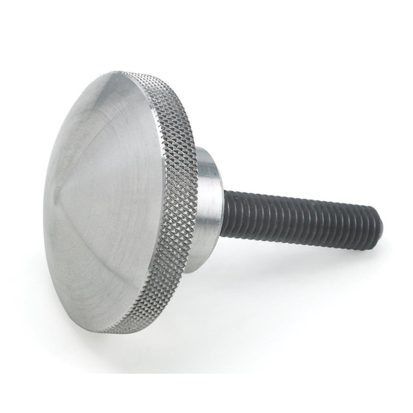 Morton Aluminum Domed Knurled Knob, 3in Diameter with 5/8in-11 Thread X 3in Long Stud - AK-6230