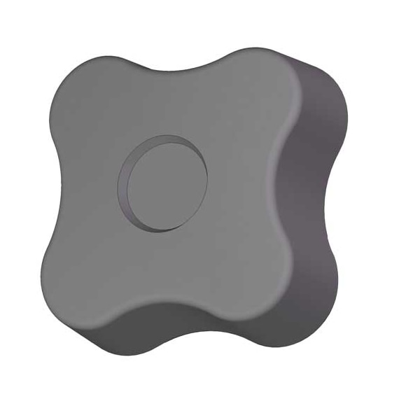 Innovative Components Soft Touch Four Lobe Knob, 1/4-20 Thread Size, 0.625"L, Steel - GN4C----4S2BS21