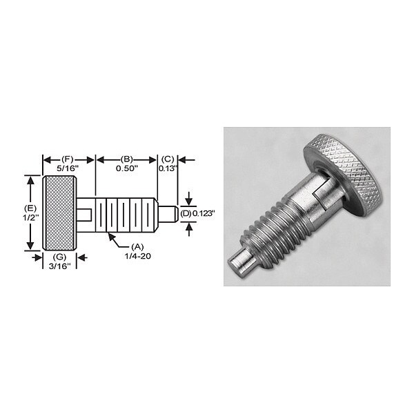 S & W Manufacturing Knurled Lck Knob, 316SS, Nose P, 1/4-20" - SKLS-1-316
