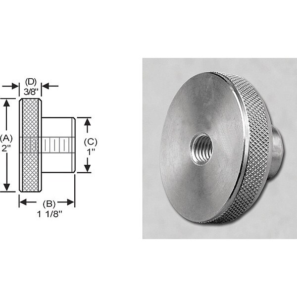 S & W Manufacturing Knrl Knob Tap Thru, SS, 5/8-11", 2.5" dia. - WTRT-031