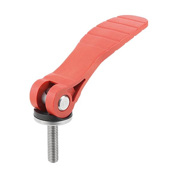 Kipp Cam Lever with plastic handle ext. thread, steel or stainless, inch - K0648.253184A4X25