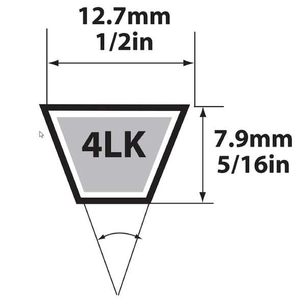 Cinturón en V Mbl 1/2"" x 96"" - 4LK960A