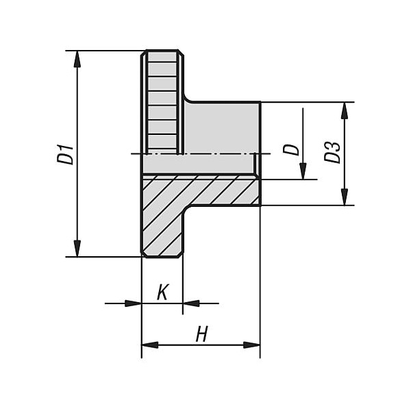 Kipp Knurled nuts high style steel and stainless steel, DIN 466 - K0143.082