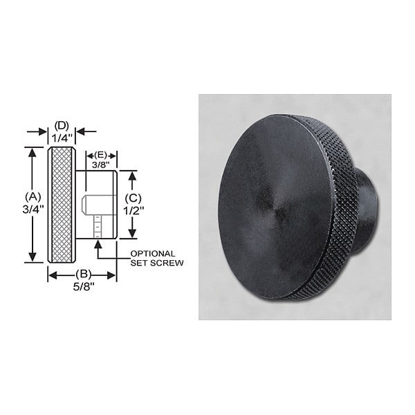 S & W Manufacturing Knrl Knob, Stl, Ream, 3/16"x3/4" - SCK-041