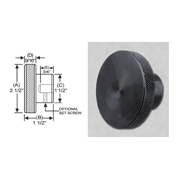S & W Manufacturing Knrl Knob, Stl, Ream, 5/8"x2.5" - SCK-051