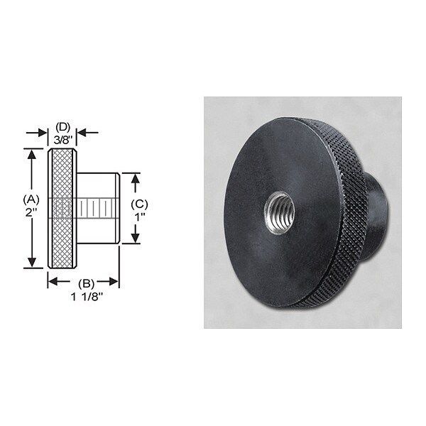 S & W Manufacturing Knrl Knob Tap Thru, Stl, 1/2-13", 2" dia. - SKTT-028