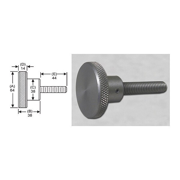 S & W Manufacturing Knrl Knob Stud, M16, 64mm dia., 44mm, SS - MWSS-031