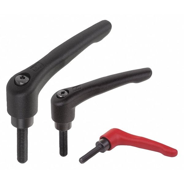 Kipp Adjustable Handle, Steel, Size: 2 M06X30, Black Powder Coated, Comp: Black Oxidized - K0752.2061X30