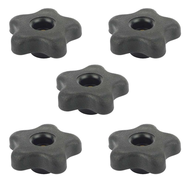 Big Horn 5 Star Thru Knob Thread 5/16-18, PK 5 - 19708B-5PK