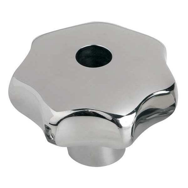 Kipp Star Grip, Form: B, Drilled Through, DIN 6336, D1= 63, H=42, D=0, 5, Stainless Steel Polished - K0150.263CP2