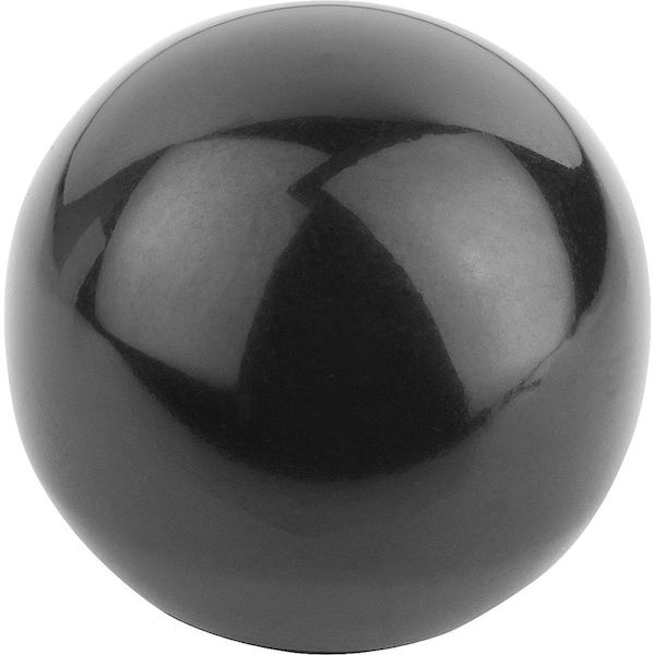 Kipp Ball Knob Smooth Version DIN319 Extended, D1=16, D=M05, Form:C Thread, Thermoset Black - K0159.11605