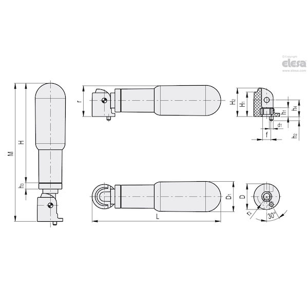 Elesa Safety fold-away handles, IRS.820/80 FOLD-O-MATIC - IRS.820