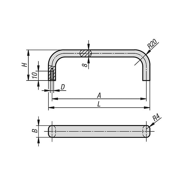 Kipp Pull Handles aluminum - K0202.120053