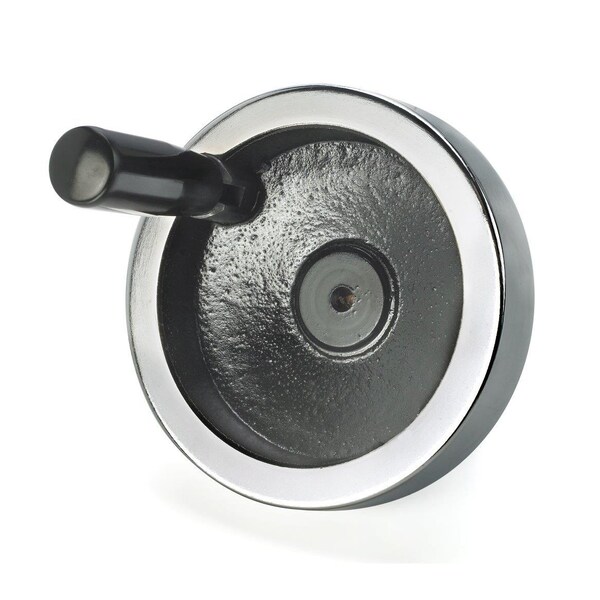 Morton Chrome Plated Dish Handwheel with Fold-Away Handle, 7.87" Diameter, Cast Iron We Design - HW-73