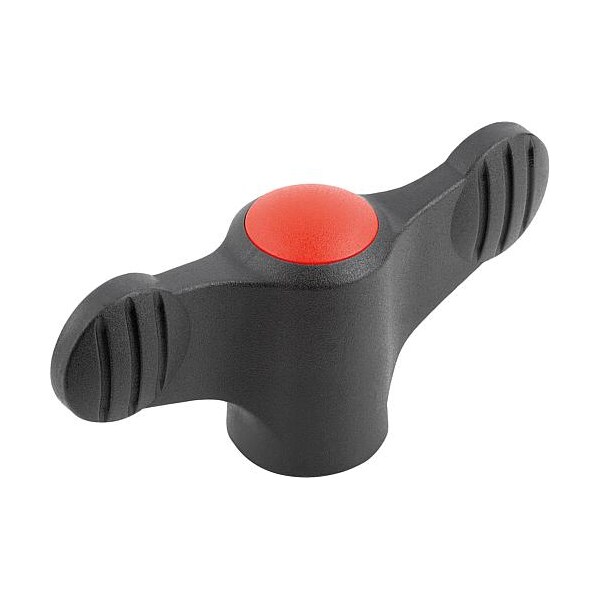 Kipp Wing Grip D=10-32 A=38, H=18, Form: K, Plastic Black, Comp: Stainless Steel 1.4305 - K0274.09A16
