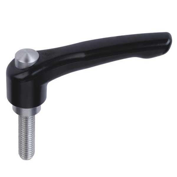 Kipp Adjustable Handle, With Protective Cap Size: 2 M08X60, Zinc Black Satin, Comp: Stainless Steel - K0123.92081X60