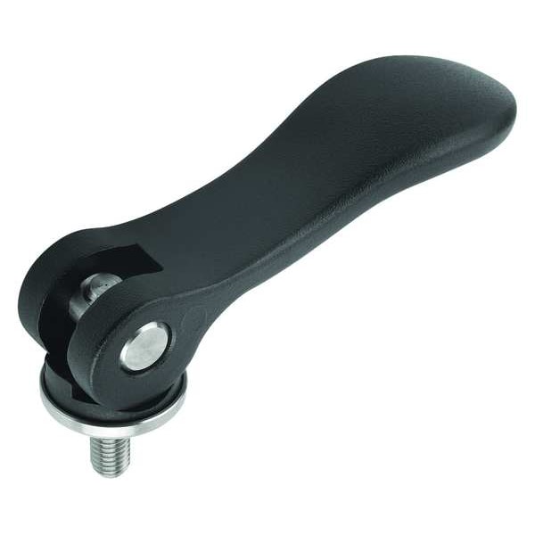 Kipp Cam Lever Size: 2 3/8-16X50, A=96, B=33, 3, Aluminum Black Powder-Coated, Comp: Steel - K2120.25011A4X50