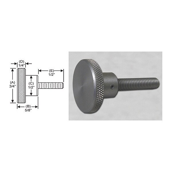 S & W Manufacturing Knrl Knob Stud, 10-24", 3/4" dia., Base Dia. (In.): 1/2 - WSS-011