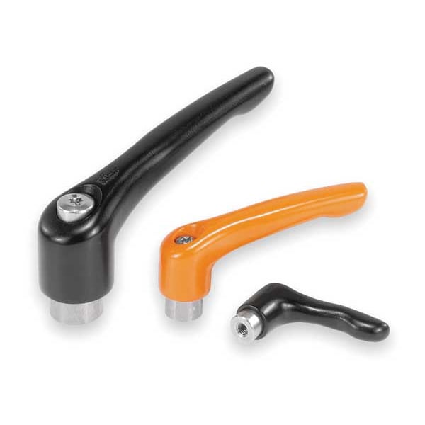 Kipp Adjustable Handle, Size: 3 3/8-16, Zinc Black Satin, Comp: Stainless Steel - K0123.3A41