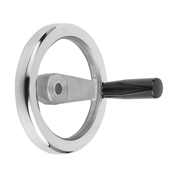 Kipp 2-Spoke Handwheel, Aluminum, Diameter D1= 200, Bore Dia. D2= 18 mm, Revolving Grip, Thermoset - K0162.4200X18